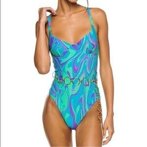 WeWoreWhat Danielle 3.0 One Piece Ocean Blue
